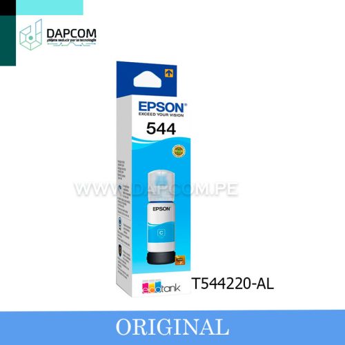 Botella de tinta EPSON T544220-AL, color Cyan