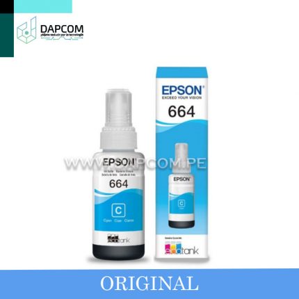 Botella de tinta EPSON 664 (T664220-AL) color Cyan L200