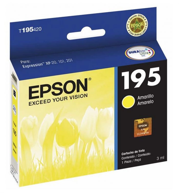 Tinta Epson 195 (T296420-Al) Yellow Para Xp-231, 431