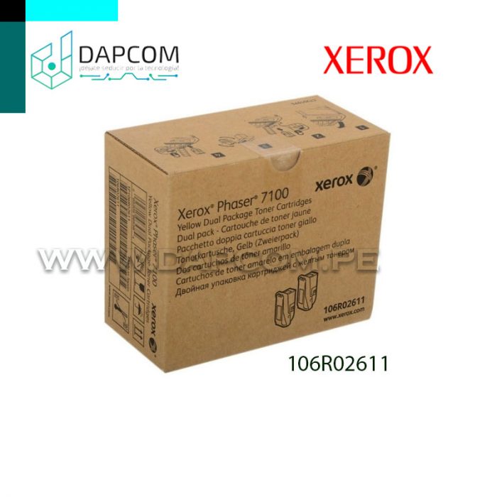 TONER XEROX 106R02611 DUAL PACK YELLOW PARA PHASER 7100