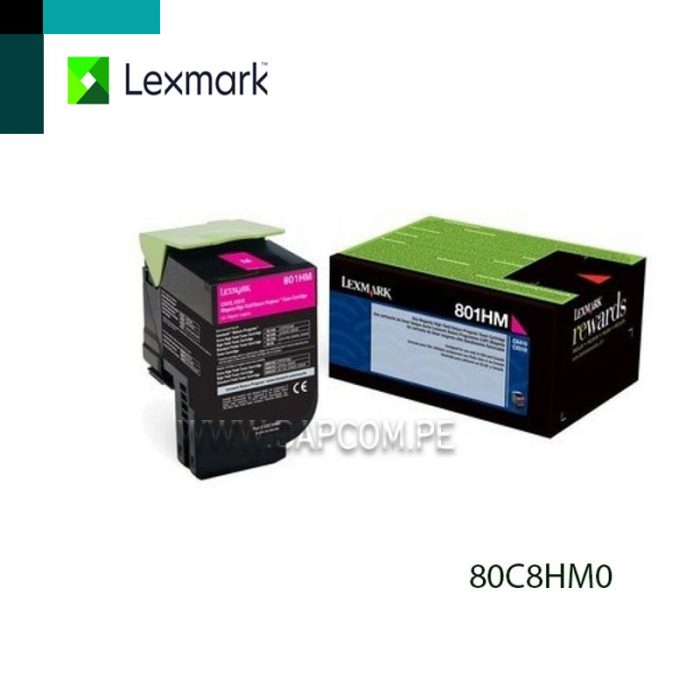 TONER LEXMARK 80C8HM0 CX510de / CX410de / CX410e / CX510dhe / CX510dthe / CX410dte MAGENTA