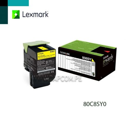 TONER LEXMARK 80C8SY0 CX310 / CX410 / CX510 AMARILLO (2K)