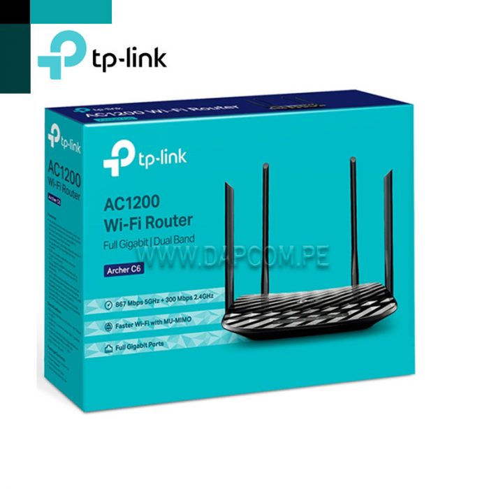 ROUTER INALAMBRICO GIGABIT TP-LINK MU-MIMO AC1200 ( ARCHER C6 ) 1200MBPS