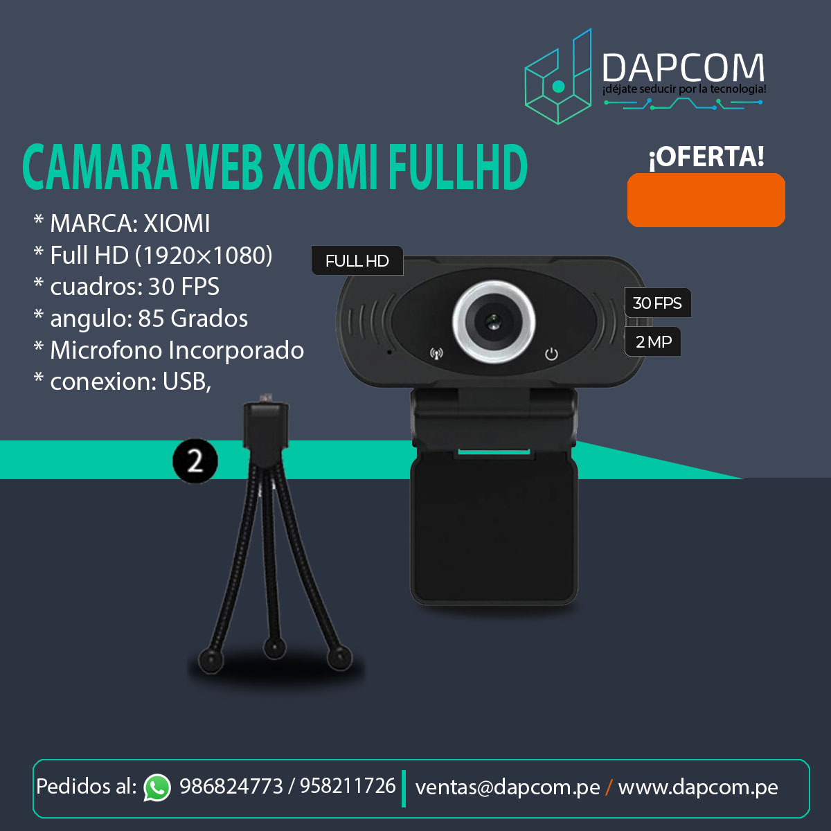 CAMARA WEB IMILAB FULL HD 1080P CON MICROFONO XIAOMI