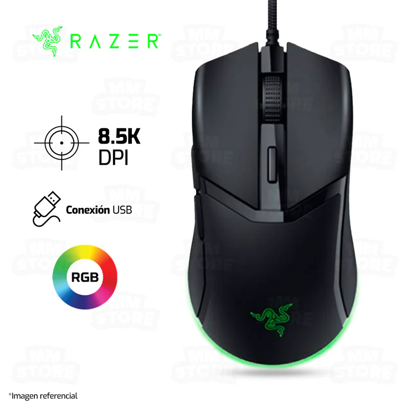 Mouse Razer Cobra | 8,500 DPI | RGB | Negro MOUSE RAZER COBRA 8 500 DPI AMBIDIESTRO RGB