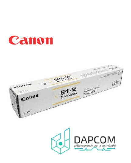Toner Canon GPR-58 Yellow Rendimiento 18.000 Pgs.