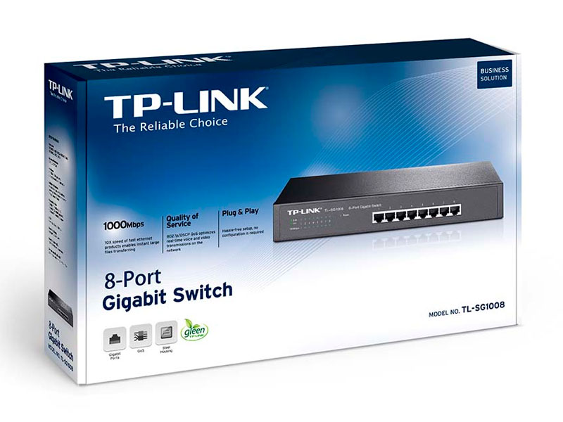 Switch Tp-Link 8PORT 1 SWITCH TP LINK 8PORT 10 100 1000 GIBABIT TL SG1008 RACKEABLE 1