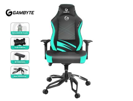 Silla Gambyte Gx-aquagreen Gaming  Negro C/ Verde Agua